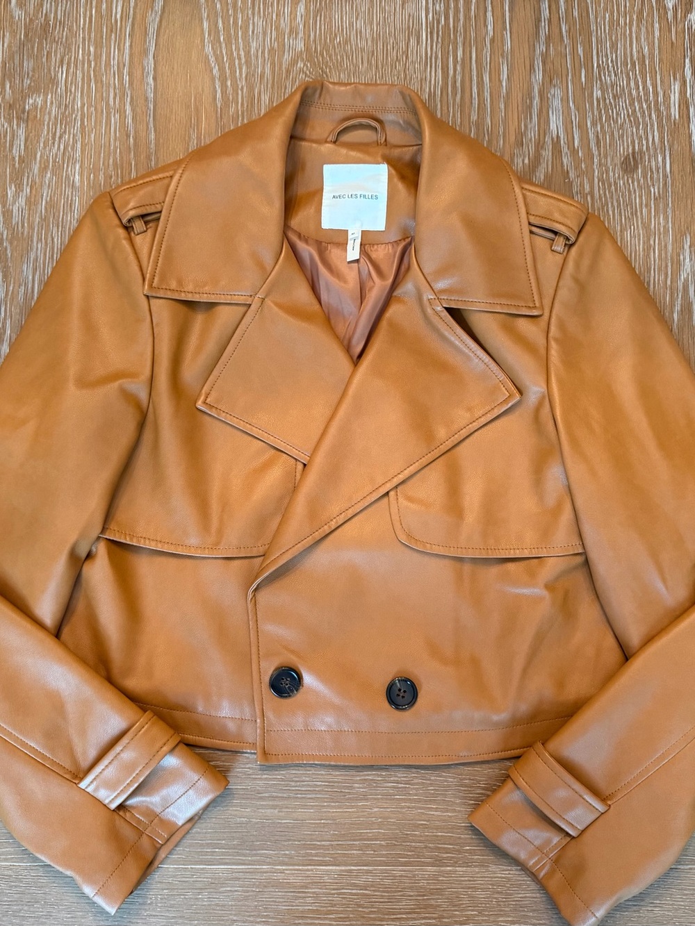 EUC Anthropologie by Avec Les Filles faux leather cropped jacket, medium